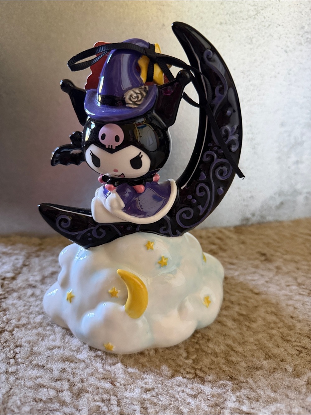 Blue Sky Clayworks Kuromi Witch on Moon